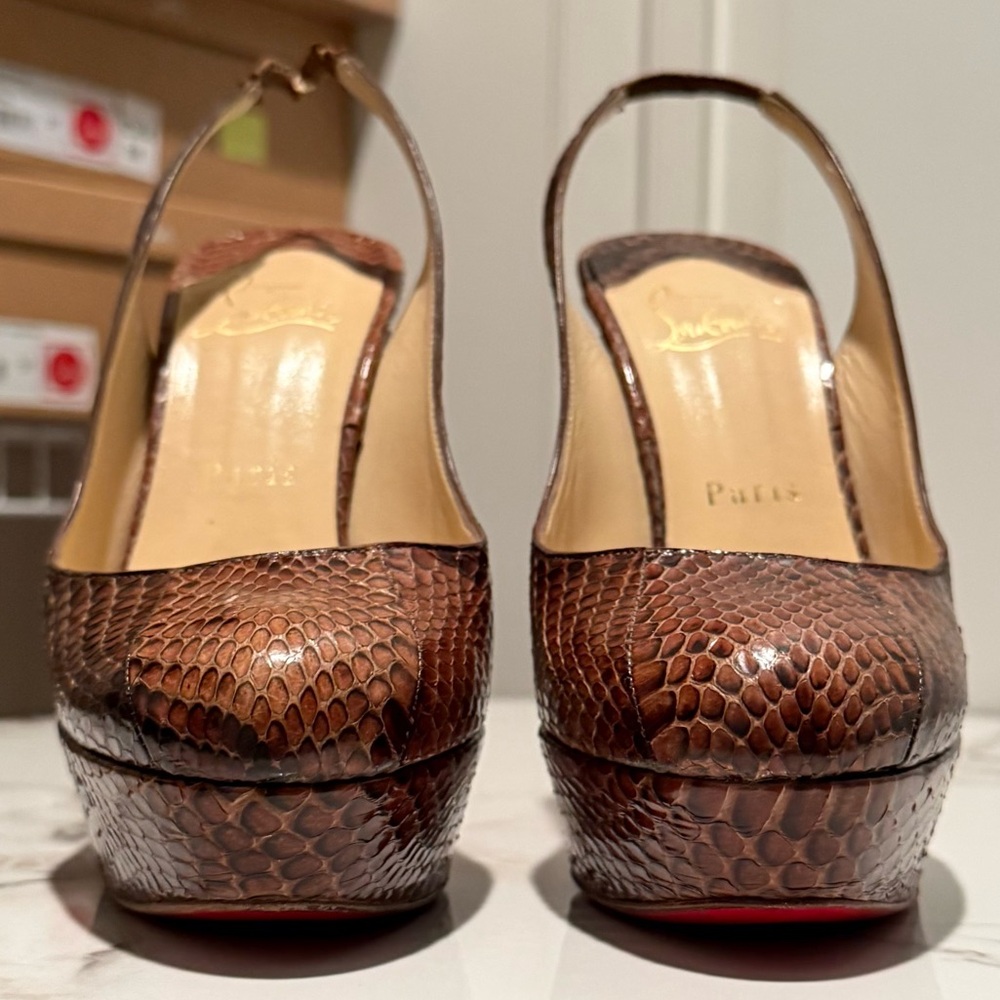 Christian Louboutin Python Slingback Sandals - image 2